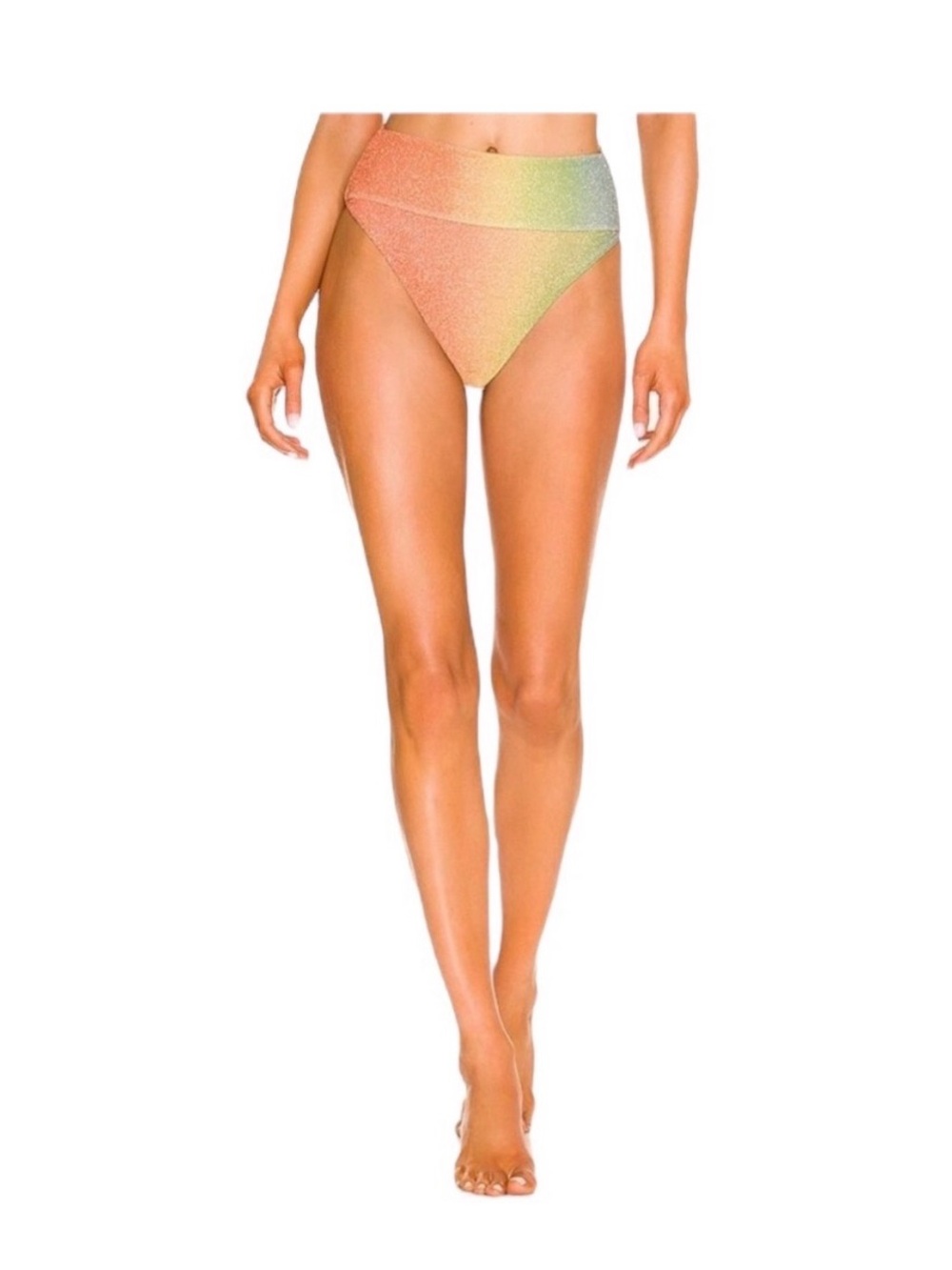 Beach Riot Orange Green Blue Glitter Bikini Set XL top L bottom - Picture 4 of 5